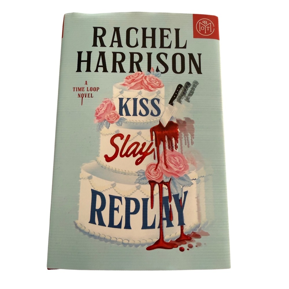 Book of the Month Kiss Slay Replay Rachel Harrison Hardcover Blue BOTM